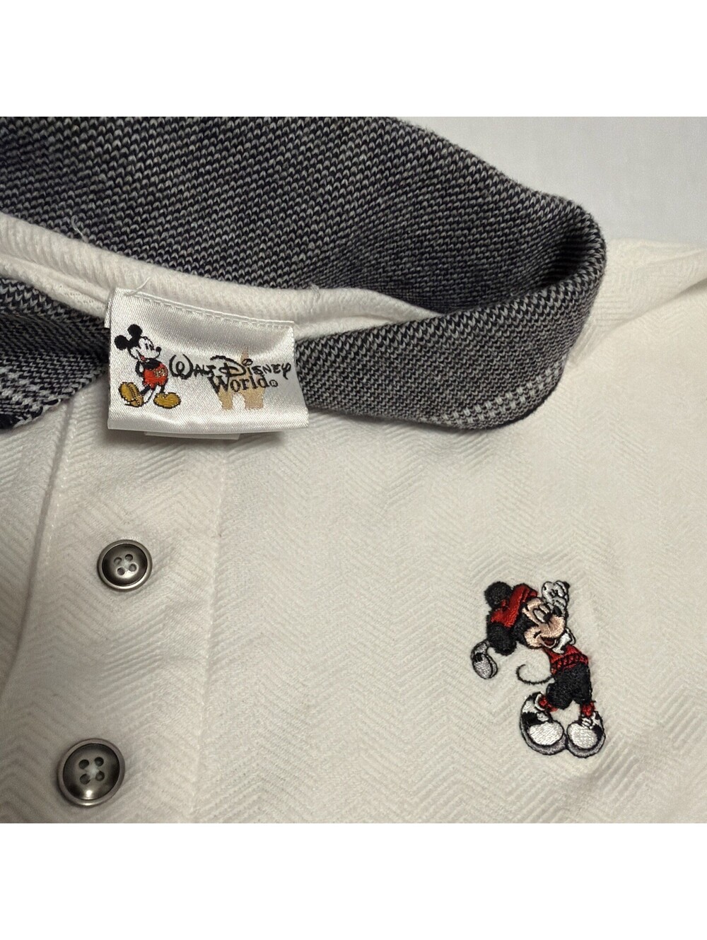 Vintage Walt Disney World Mickey Mouse Golf Polo Shirt Mens Small Made USA